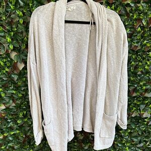 Dakini Light Gray Open-Front Cardigan